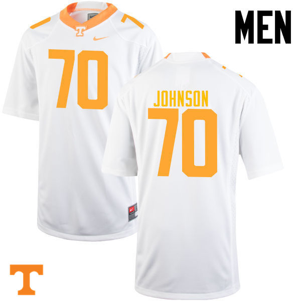 Men #70 Ryan Johnson Tennessee Volunteers College Football Jerseys-White